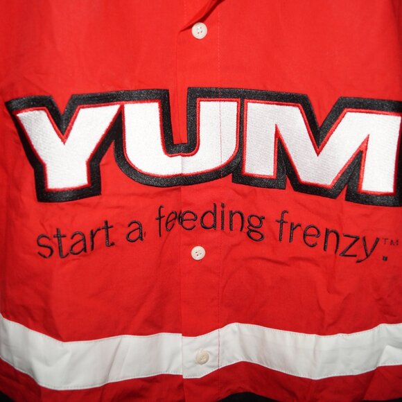 YUM Tournament Fishing Shirt XL Feeding Frenzy New NWOT NOS Embroidered Lures - Picture 2 of 8